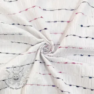 Tessuto di cotone DOBBY CRINKLE Stripe white