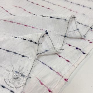 Tessuto di cotone DOBBY CRINKLE Stripe white
