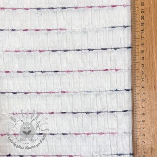 Tessuto di cotone DOBBY CRINKLE Stripe white