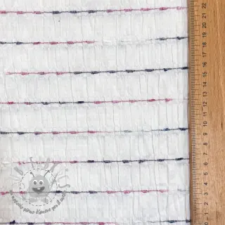 Tessuto di cotone DOBBY CRINKLE Stripe white