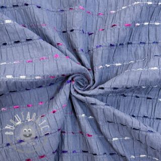 Tessuto di cotone DOBBY CRINKLE Stripe jeans