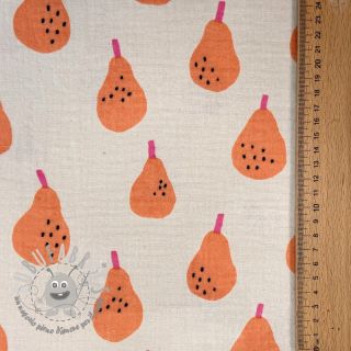 Mussola/Doppia garza Pears peach by JENNIFER BOURON ORGANIC