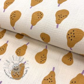 Mussola/Doppia garza Pears ochre by JENNIFER BOURON ORGANIC