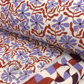 Mussola/Doppia garza STEPPED Flowers natural