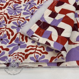 Mussola/Doppia garza STEPPED Flowers natural