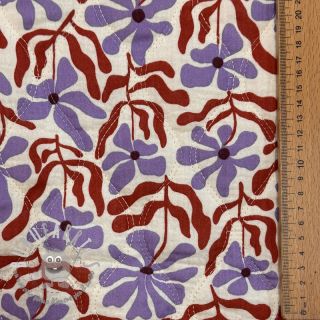 Mussola/Doppia garza STEPPED Flowers natural