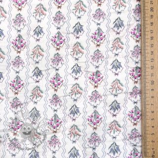 Mussola/Doppia garza STEPPED Flowers light pink digital print