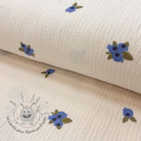 Mussola/Doppia garza EMBROIDERY STRIPED Fruit natural