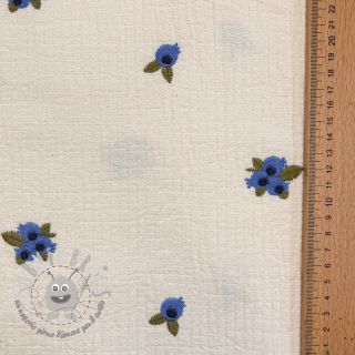 Mussola/Doppia garza EMBROIDERY STRIPED Fruit natural