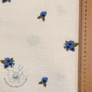 Mussola/Doppia garza EMBROIDERY STRIPED Fruit natural