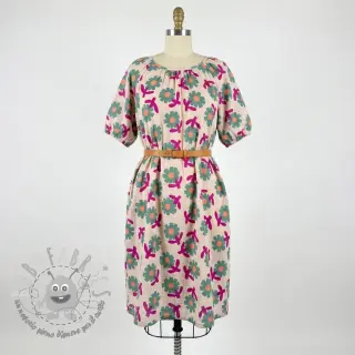 Mussola/Doppia garza Flowers green by JENNIFER BOURON ORGANIC