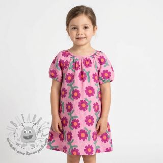 Mussola/Doppia garza Flowers pink by JENNIFER BOURON ORGANIC