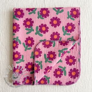 Mussola/Doppia garza Flowers pink by JENNIFER BOURON ORGANIC