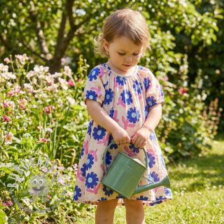 Mussola/Doppia garza Flowers blue by JENNIFER BOURON ORGANIC