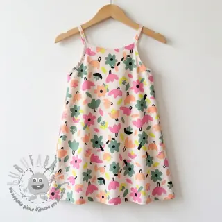Tessuto di cotone Flowers natural/green by JENNIFER BOURON ORGANIC