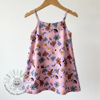 Tessuto di cotone Flowers lavender by JENNIFER BOURON ORGANIC