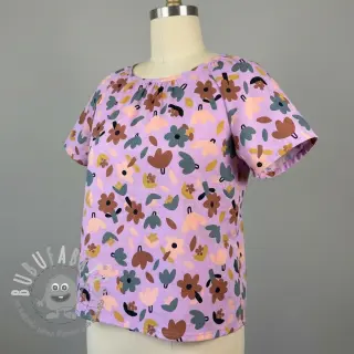 Tessuto di cotone Flowers lavender by JENNIFER BOURON ORGANIC