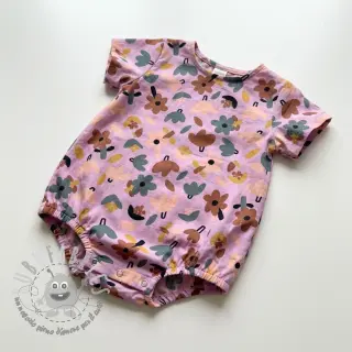 Tessuto di cotone Flowers lavender by JENNIFER BOURON ORGANIC
