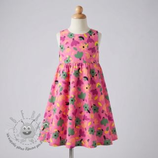 Tessuto di cotone Flowers pink by JENNIFER BOURON ORGANIC