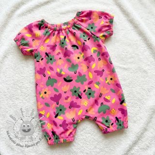 Tessuto di cotone Flowers pink by JENNIFER BOURON ORGANIC