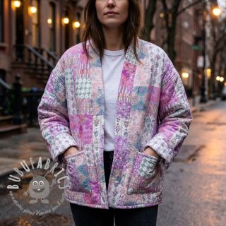 Mussola/Doppia garza STEPPED Flowers light pink digital print