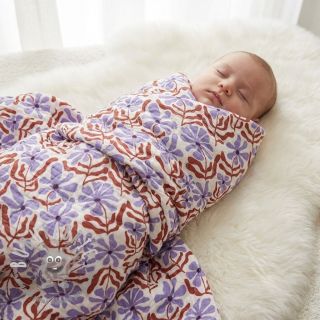 Mussola/Doppia garza STEPPED Flowers natural