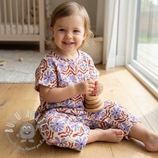 Mussola/Doppia garza STEPPED Flowers natural