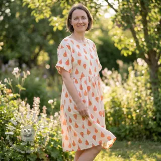 Mussola/Doppia garza Pears peach by JENNIFER BOURON ORGANIC