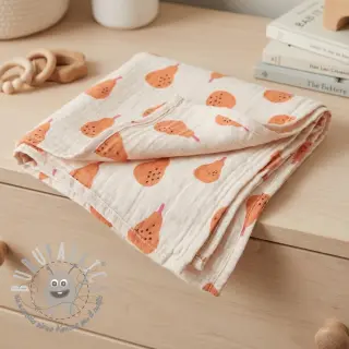 Mussola/Doppia garza Pears peach by JENNIFER BOURON ORGANIC