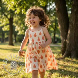 Mussola/Doppia garza Pears peach by JENNIFER BOURON ORGANIC