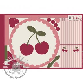 Tessuto di cotone Cherries playmat PANEL digital print