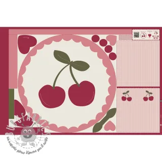 Tessuto di cotone Cherries playmat PANEL digital print