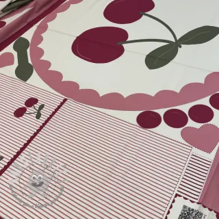 Tessuto di cotone Cherries playmat PANEL digital print