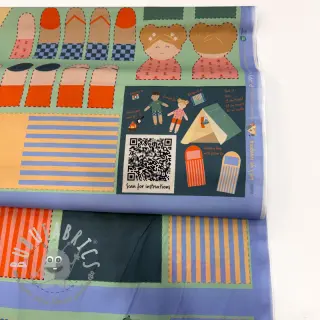 Tessuto di cotone Lets go camping PANEL digital print