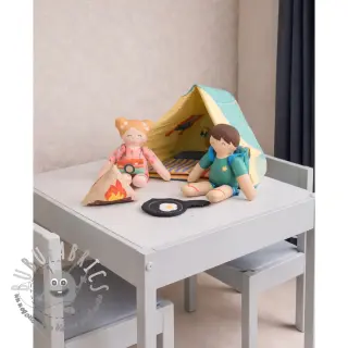 Tessuto di cotone Lets go camping PANEL digital print