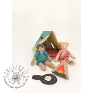 Tessuto di cotone Lets go camping PANEL digital print