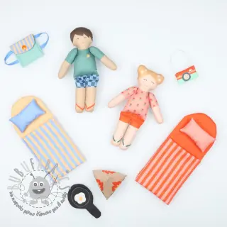 Tessuto di cotone Lets go camping PANEL digital print