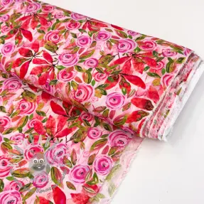 Viscosa RAYON POPLIN Printed Rosie design A