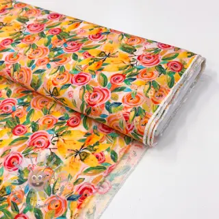 Viscosa RAYON POPLIN Printed Rosie design C