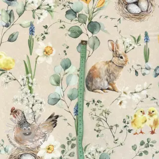 Tessuto decorativo Happy spring scene digital print