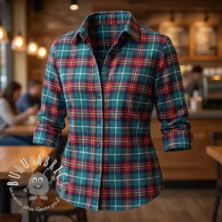 Tessuto di cotone LIGHT FLANNEL Check design E