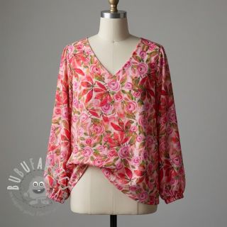 Viscosa RAYON POPLIN Printed Rosie design A