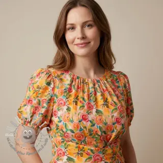 Viscosa RAYON POPLIN Printed Rosie design C