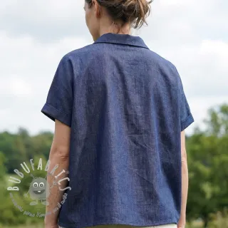 Tessuto di cotone JEANS Chambre dark blue