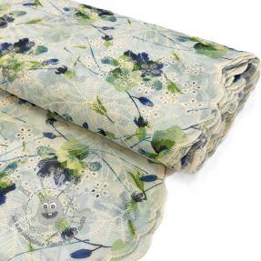 Tessuto in cotone con una miscela EMBROIDERY Rose green