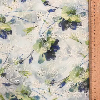 Tessuto in cotone con una miscela EMBROIDERY Rose green