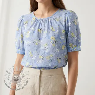 Tessuto in cotone con una miscela Burny lovely blue