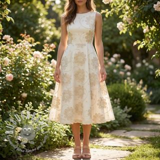 Tessuto di cotone EMBROIDERY Bellagio butter