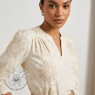 Tessuto di cotone EMBROIDERY Bellagio butter