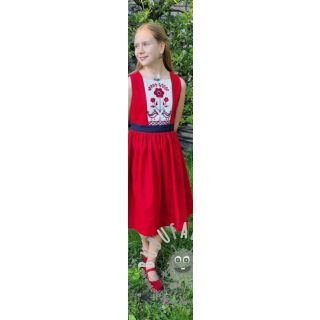 Lino prelavato dark red